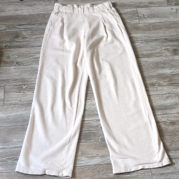 aerie Pants - AERIE Light Cream Street Trouser Cozy Lounge Pants S Long